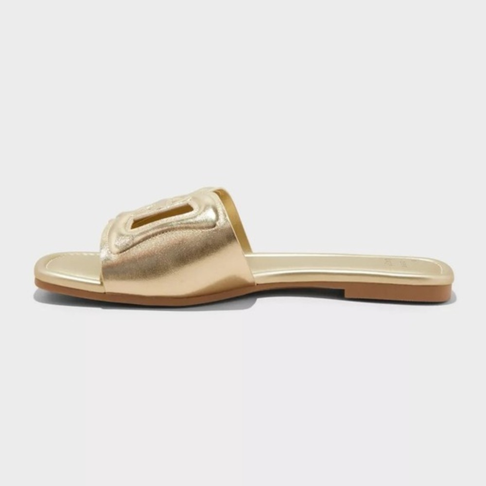 Women's Deidra Slide Sandals - A New Day Gold 10 Memory‎ Foam Slip-On - Picture 7 of 8